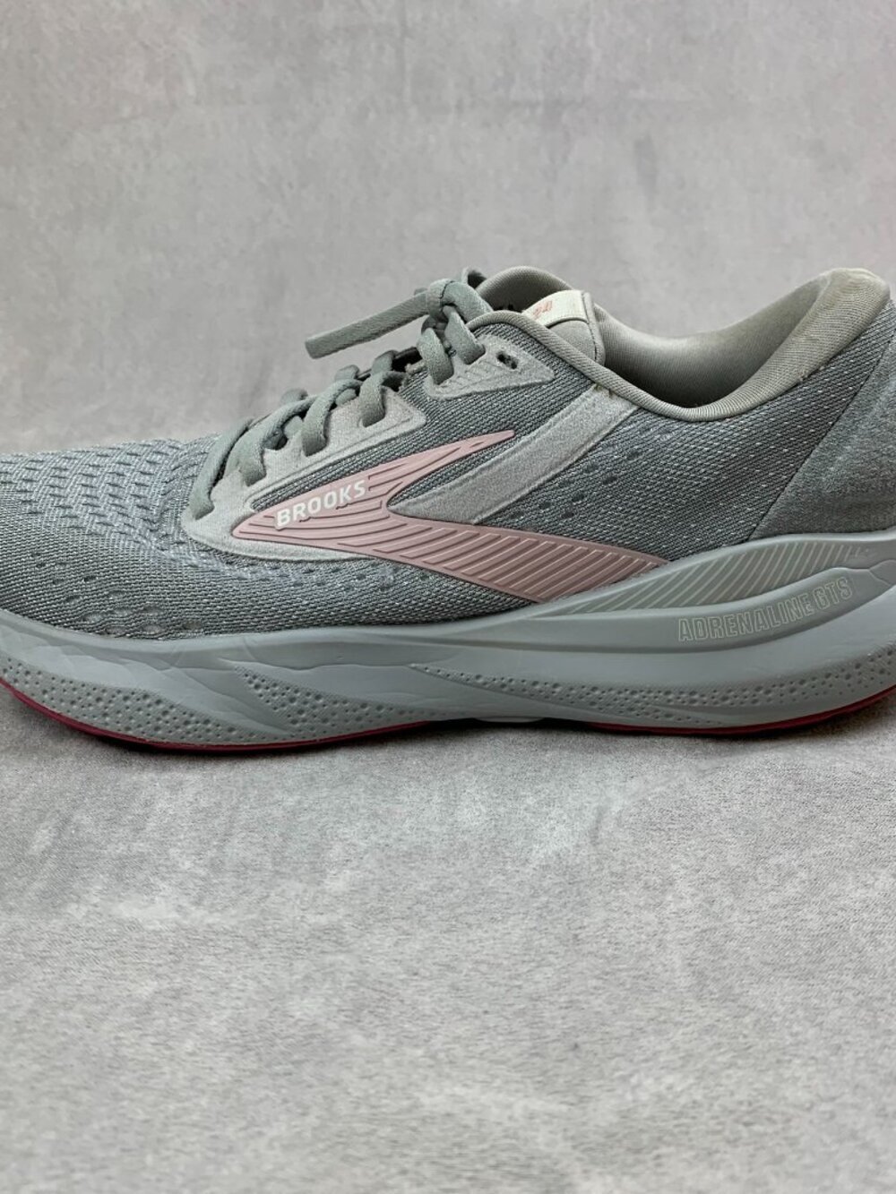 Brooks Womens Shoes Size 9.5 B Gray Pink Adrenaline GTS 24 Running 1204261B019